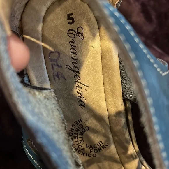 Evangelina wedges huaraches in dark navy blue Mexican Wedges sandals - Picture 7 of 8